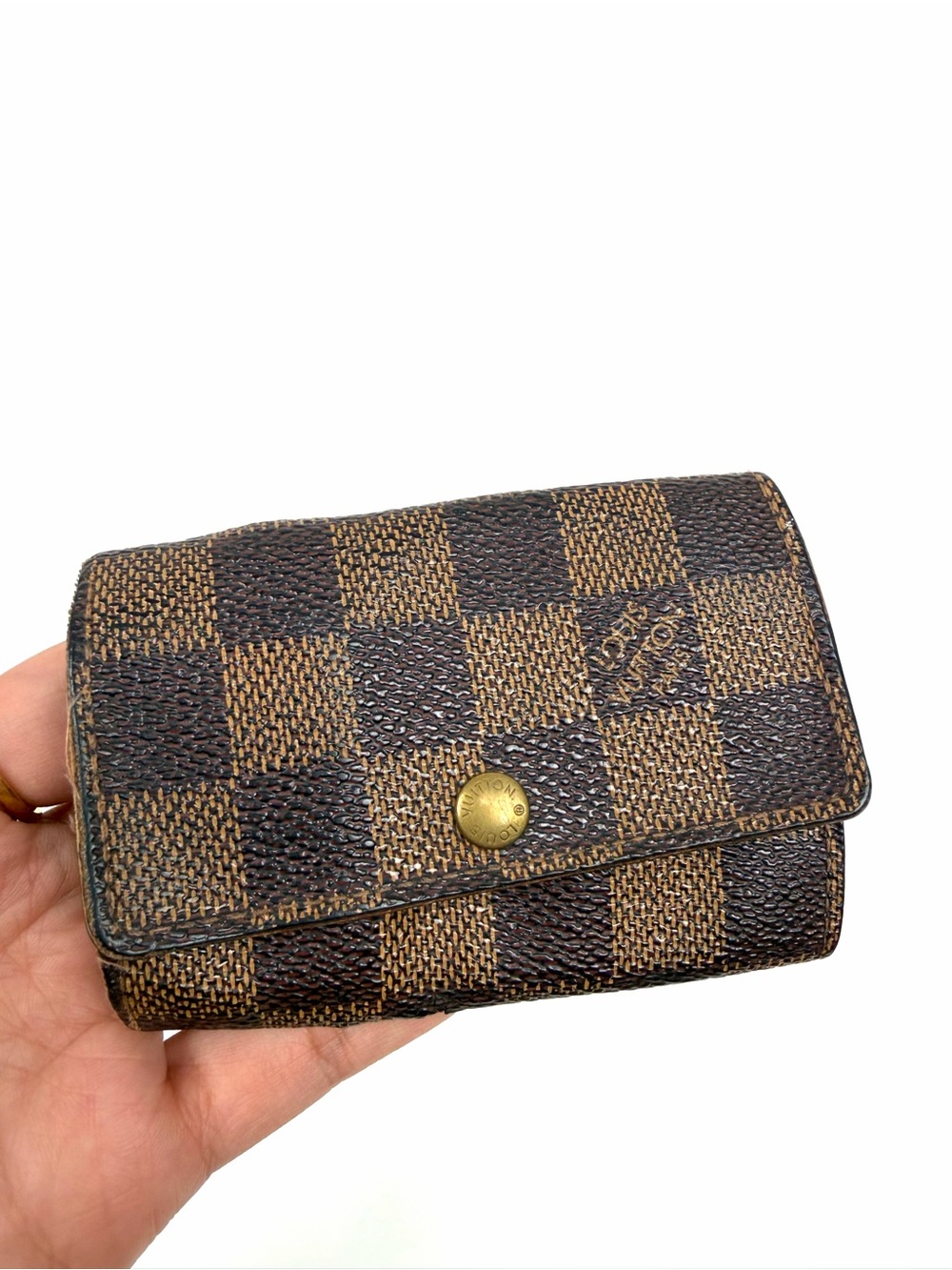 Authentic Louis Vuitton Damier Ebene 6 Key Holder Case
